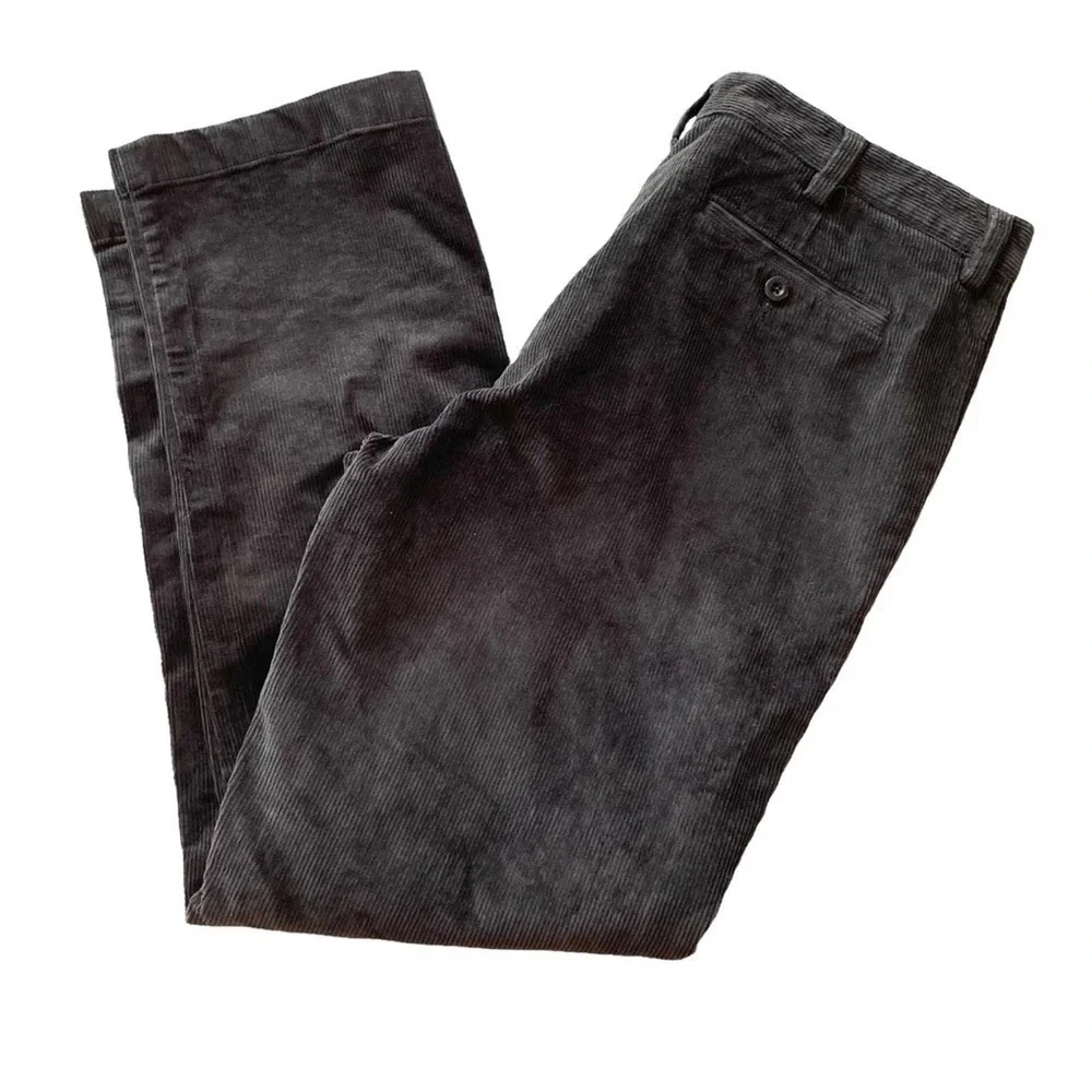 L.L. Bean Country Corduroy Pant Trouser Black Size 36W x 31L Classic Fit